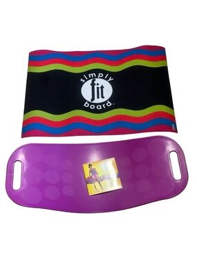 Simply Fit Board Exercise Kit - Black Mat with Purple Balance Board and DVD NEW